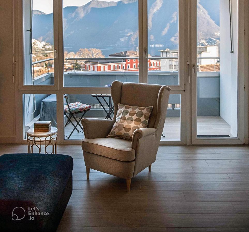 Lakeview Panorama Penthouse With Washer & Dryer Lugano Bagian luar foto